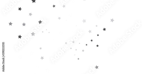 Group of silver stars isolated on white background. - png transparent