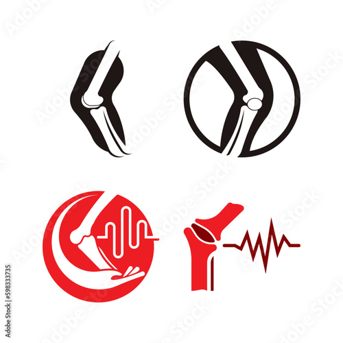 Joint bones vector logo design for orthopedic clinics