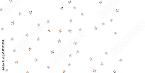 Silver stars border 3d - png transparent