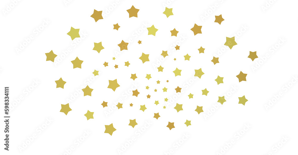 XMAS Stars - stars. Confetti celebration, Falling golden abstract decoration for party, birthday celebrate, (PNG transparent)