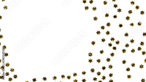 stars. Confetti celebration, Falling golden abstract decoration for party, birthday celebrate, (PNG transparent)