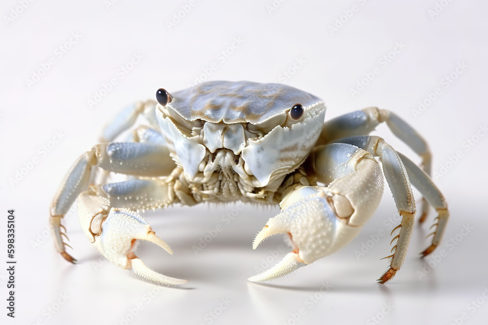 Image of a crab on white background. Amphibian. Wildlife Animals. Illustration, Generative AI.