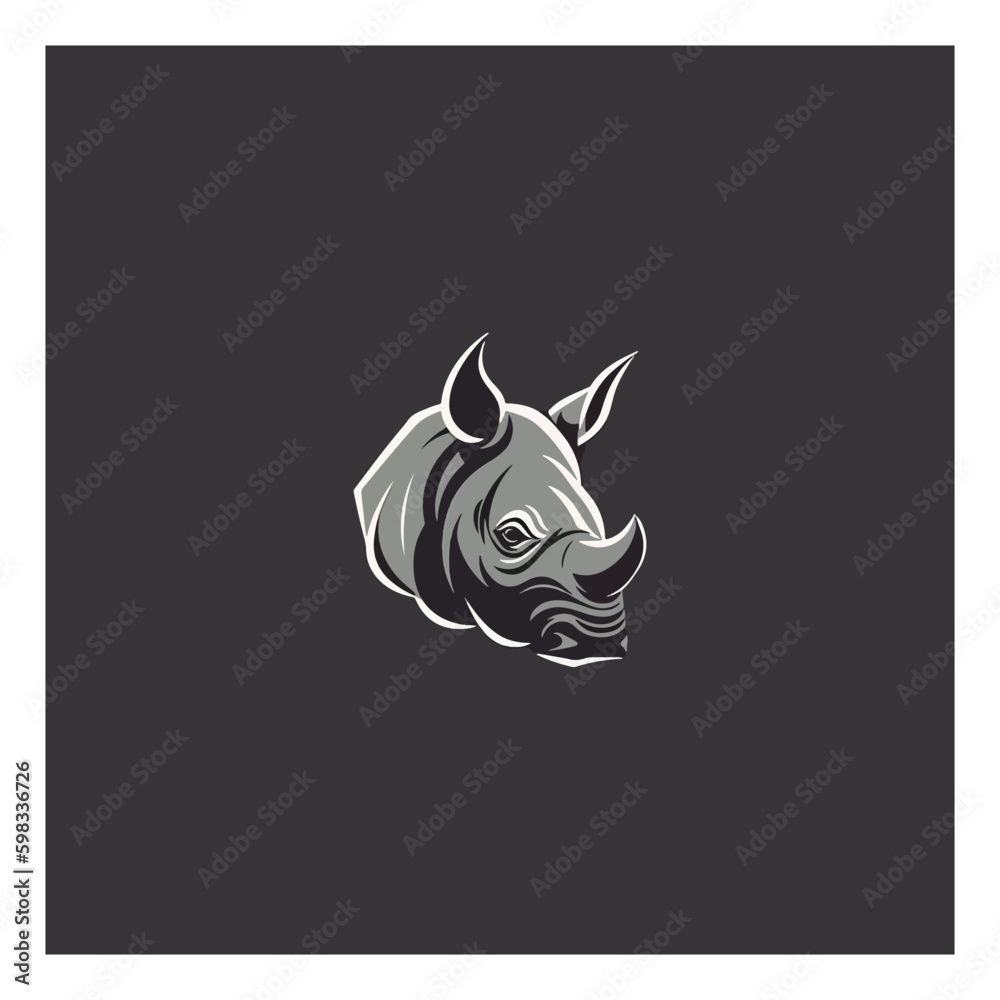 Vector illustration of a silhouette of a rhino Vector illustration of a silhouette of a rhino