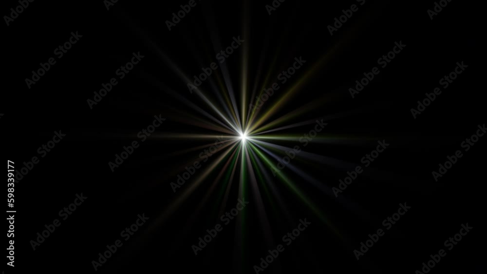 Loop center rotation flickering glow multicolored star lights optical lens flares shine animation art on black abstract background for screen project overlay. Lighting lamp rays effect dynamic bright Loop center rotation flickering glow multicolored star lights optical lens flares shine animation art on black abstract background for screen project overlay. Lighting lamp rays effect dynamic bright
