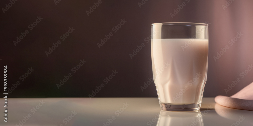 Glass of Milk on Soft Pink Pastel Background Glass of Milk on Soft Pink Pastel Background