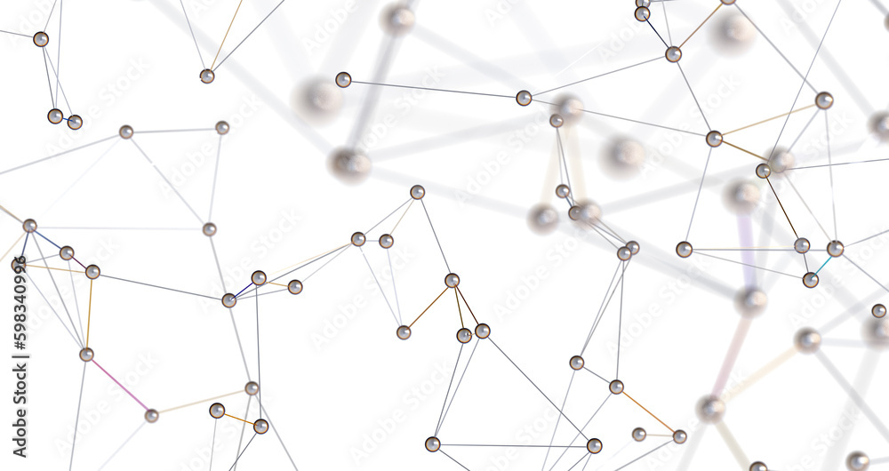 Abstract connected dots and lines. Concept of AI technology, Motion of digital data flow. Abstract connected dots and lines. Concept of AI technology, Motion of digital data flow.