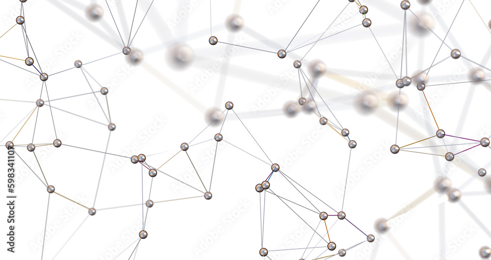 Abstract connected dots and lines. Concept of AI technology, Motion of digital data flow. Abstract connected dots and lines. Concept of AI technology, Motion of digital data flow.