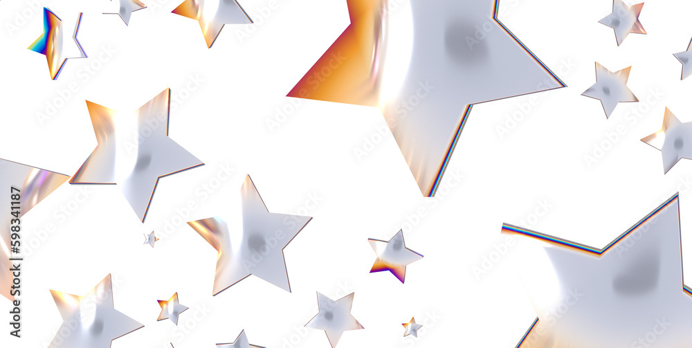 Obraz premium sparkles silver stars on white background with text place- Image - png transparent