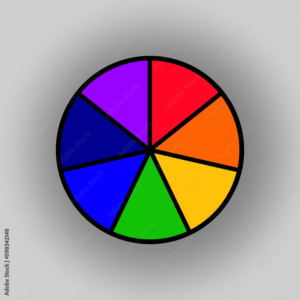 Fototapeta premium Rainbow color wheel on gray background