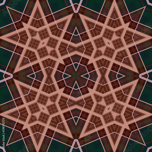 Square seamless patterns. Woven wonderful digital patterns. Modern fashion. Kaleidoscope