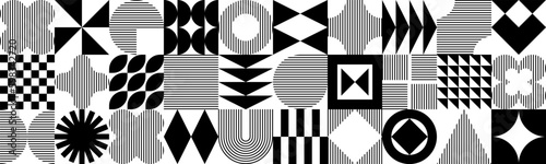 Geometric pattern. Simple shape ornament. Modern abstract bauhaus seamless background.