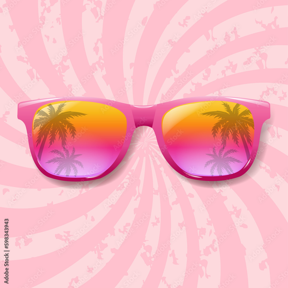 Summer Sunglasses With Palm Trees