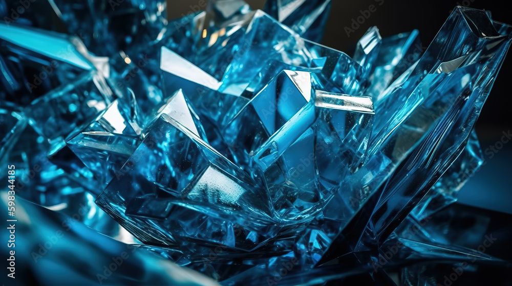 Blue Ice block abstract background,created with Generative AI tecnology. Blue Ice block abstract background,created with Generative AI tecnology.