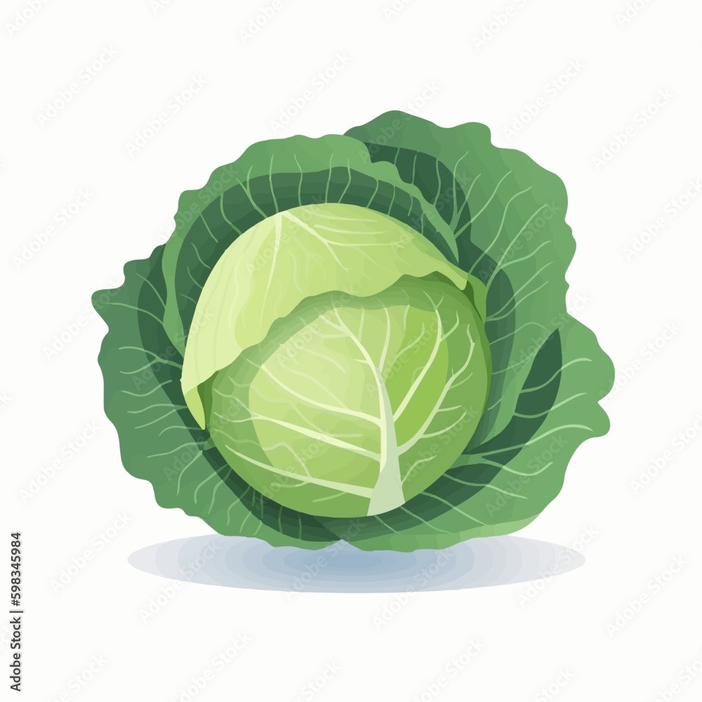 Modern flat-style cabbage and vegetable icon pack Modern flat-style cabbage and vegetable icon pack