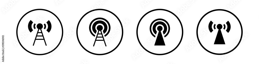 Modern icon with black antenna for web and app design. Wifi signal illustration. Modern icon with black antenna for web and app design. Wifi signal illustration.