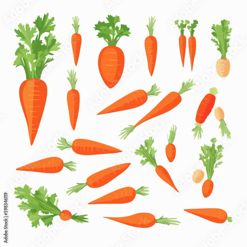 A pack of watercolor carrot stickers for your art journal or scrapbook.