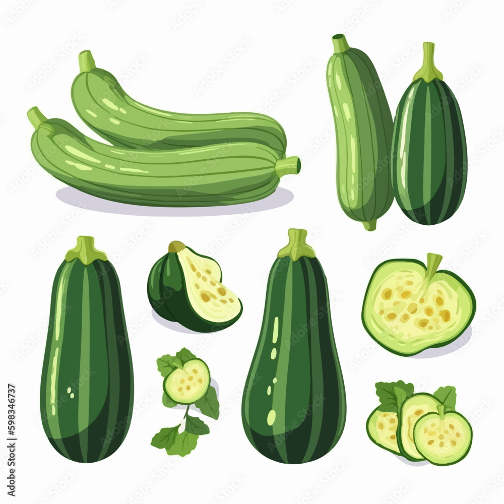 Illustration of a Courgette with a ribbon banner Illustration of a Courgette with a ribbon banner
