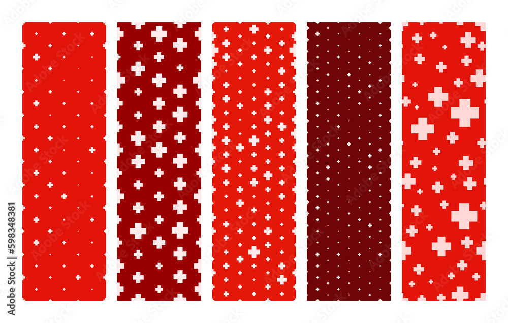 Seamless hospital background with plus symbols