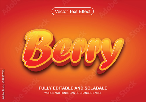3d text berry editable text effect font
