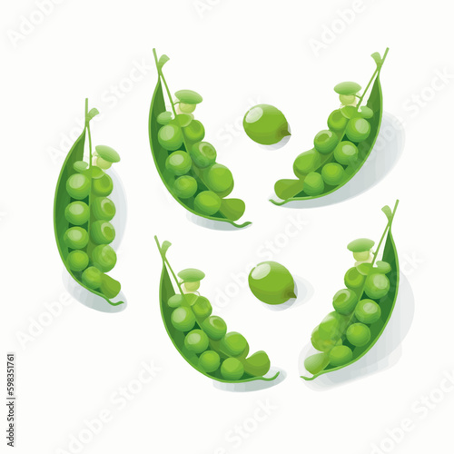 A pack of cute and lively pea graphics for various applications.