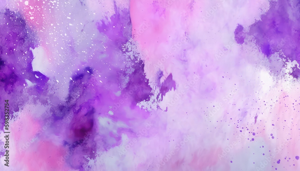 Abstract watercolor background in violet tones. Generative AI.