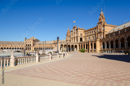 The Plaza de España "Spain Square", Seville, Spain, is one of the most beautiful squares in the world