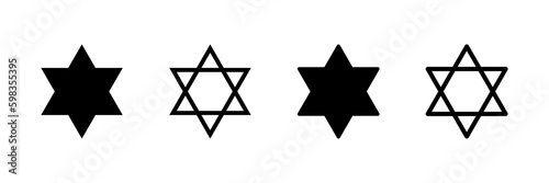 David star  vector icons set. Israel symbol of religion vector file