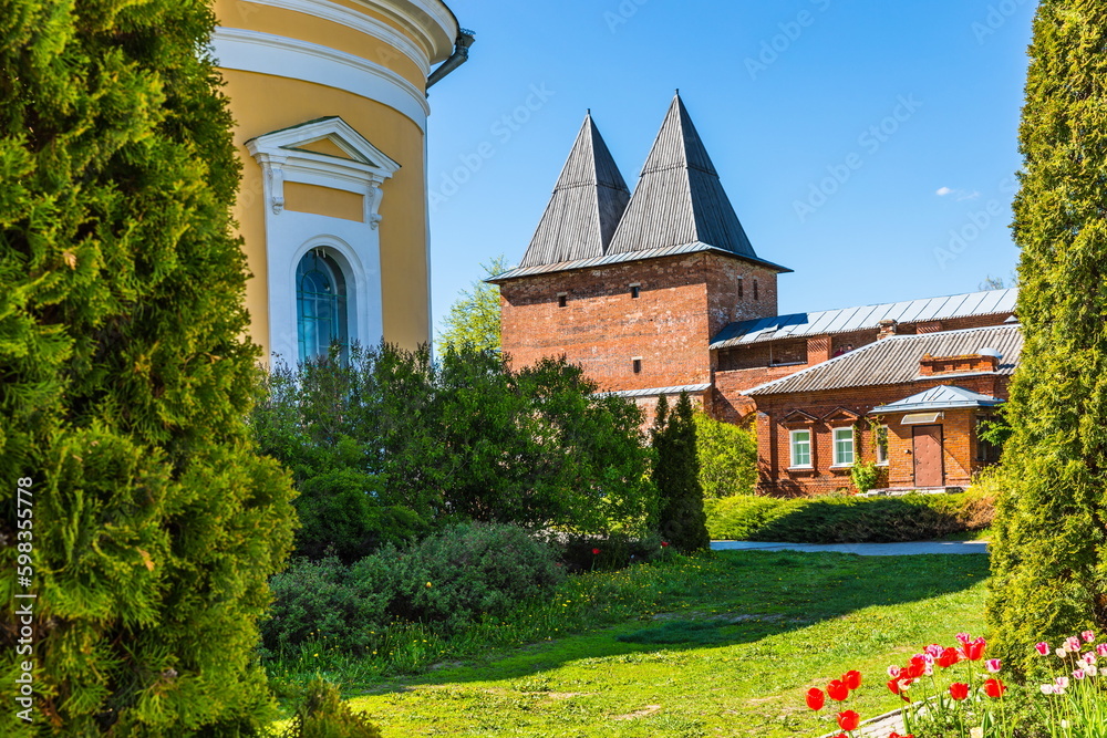 Zaraisk Kremlin with towers a monument of Russian defense