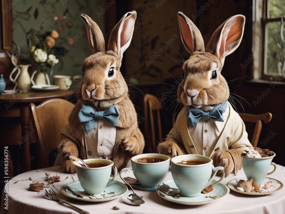 Fototapeta premium Rabbit Wildlife mammals nature Forest background