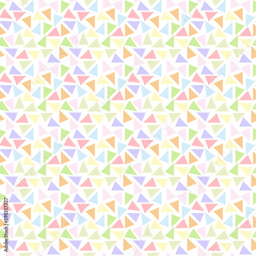Vector seamless pattern with colorful pastel triangles. For printing, packaging, textiles, children's design, wallpaper