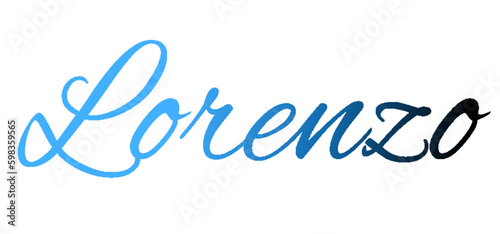 Lorenzo - light blue and blue color - male name - ideal for websites, emails, presentations, greetings, banners, cards, books, t-shirt, sweatshirt, prints

