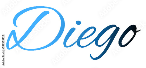 Diego - light blue and blue color - male name - ideal for websites, emails, presentations, greetings, banners, cards, books, t-shirt, sweatshirt, prints

