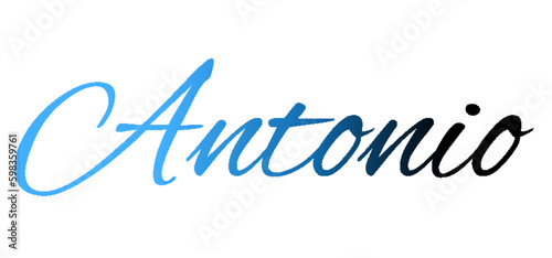 Antonio - light blue and blue color - male name - ideal for websites, emails, presentations, greetings, banners, cards, books, t-shirt, sweatshirt, prints

