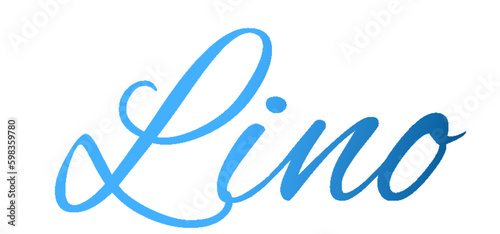 Lino - light blue and blue color - male name - ideal for websites, emails, presentations, greetings, banners, cards, books, t-shirt, sweatshirt, prints

