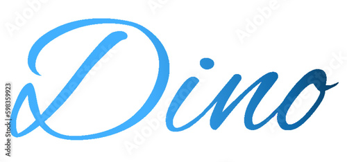 Dino - light blue and blue color - male name - ideal for websites, emails, presentations, greetings, banners, cards, books, t-shirt, sweatshirt, prints


