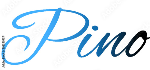 Pino - light blue and blue color - male name - ideal for websites, emails, presentations, greetings, banners, cards, books, t-shirt, sweatshirt, prints

