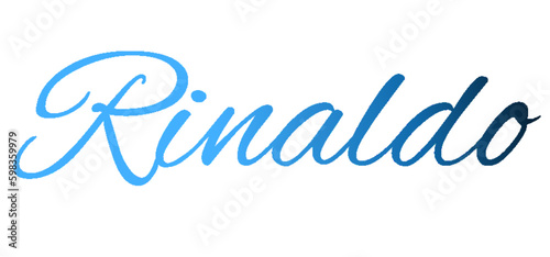Rinaldo - light blue and blue color - male name - ideal for websites, emails, presentations, greetings, banners, cards, books, t-shirt, sweatshirt, prints

