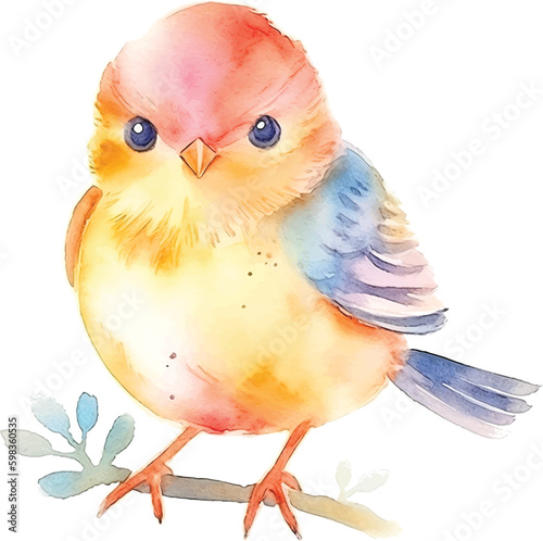  Cute bird watercolor paint 