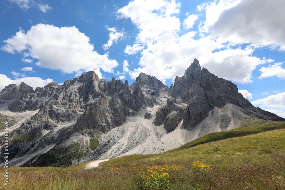 Mountains in Northern Italy of mountain range DOLOMITES of European Alps