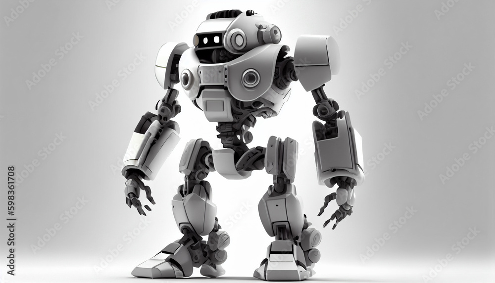 Robot isolated on white background als digitale Illustra