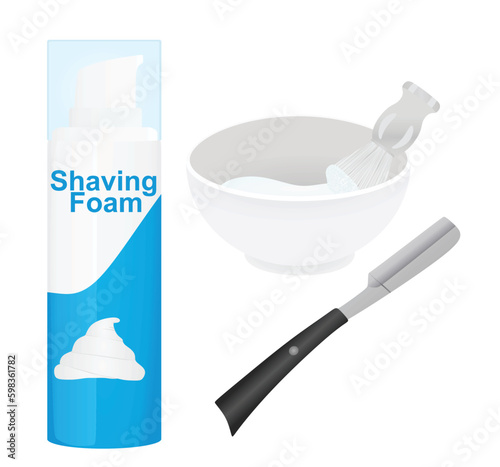 Barber shaving set. vector illustration