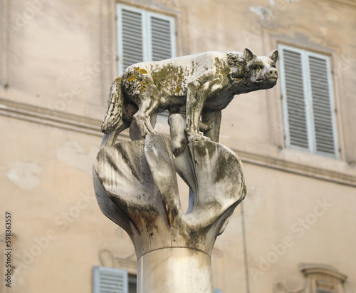 female wolf in Siena Tuscany in Italy called LUPA SENESE in Italian language