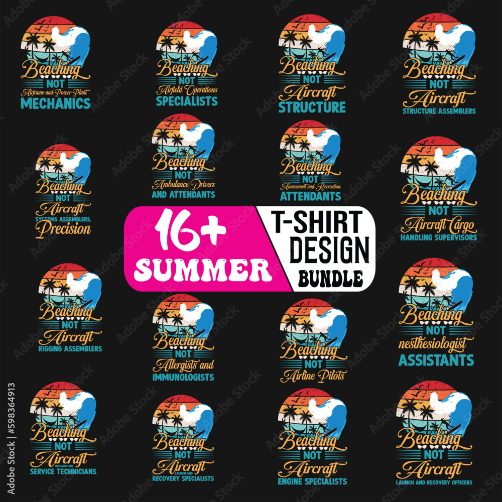 Naklejka premium profession ways Summer t shirt Design bundle