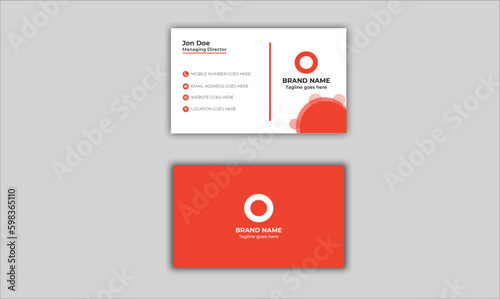 Creative Modern Corporate Business Card Design Template Double sided Horizontal Name Card Simple and clean Colourful visiting card.