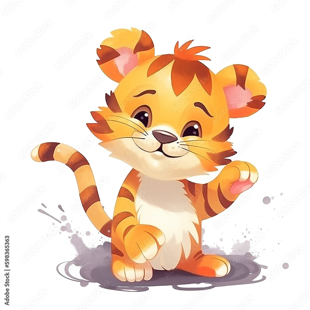 Cute baby lion ilustration