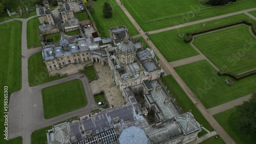 aerial view of Castle Howard. 18th-century stately home, Yorkshire
