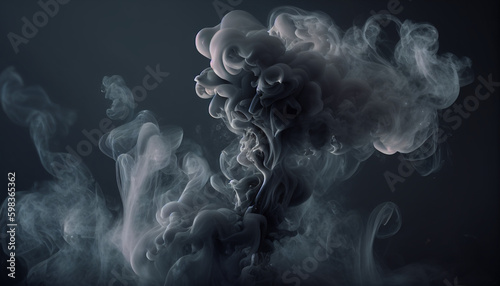 Smoke on black background, dense smoke as a backdrop, Generative AI