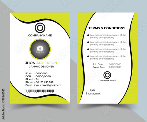 Creative Modern Id Card Template with premium vector identity card design