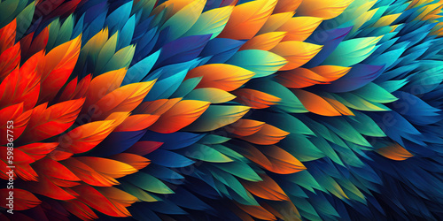 Wallpaper Mural Bright abstract background with colored feathers or leaves. Generative AI Torontodigital.ca