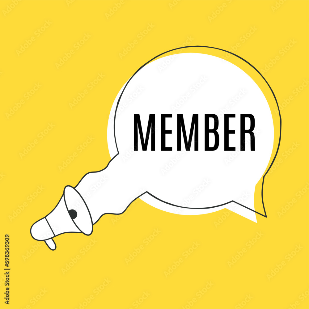 Member speech bubble icon design for banner. Vector illustration. Member speech bubble icon design for banner. Vector illustration.